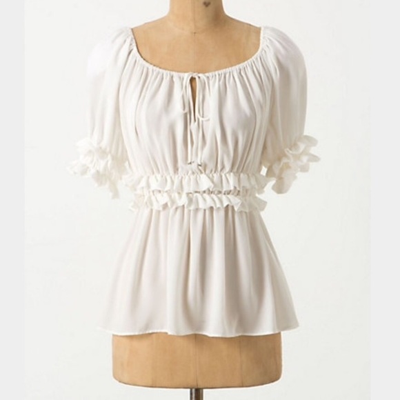 ruched peasant top